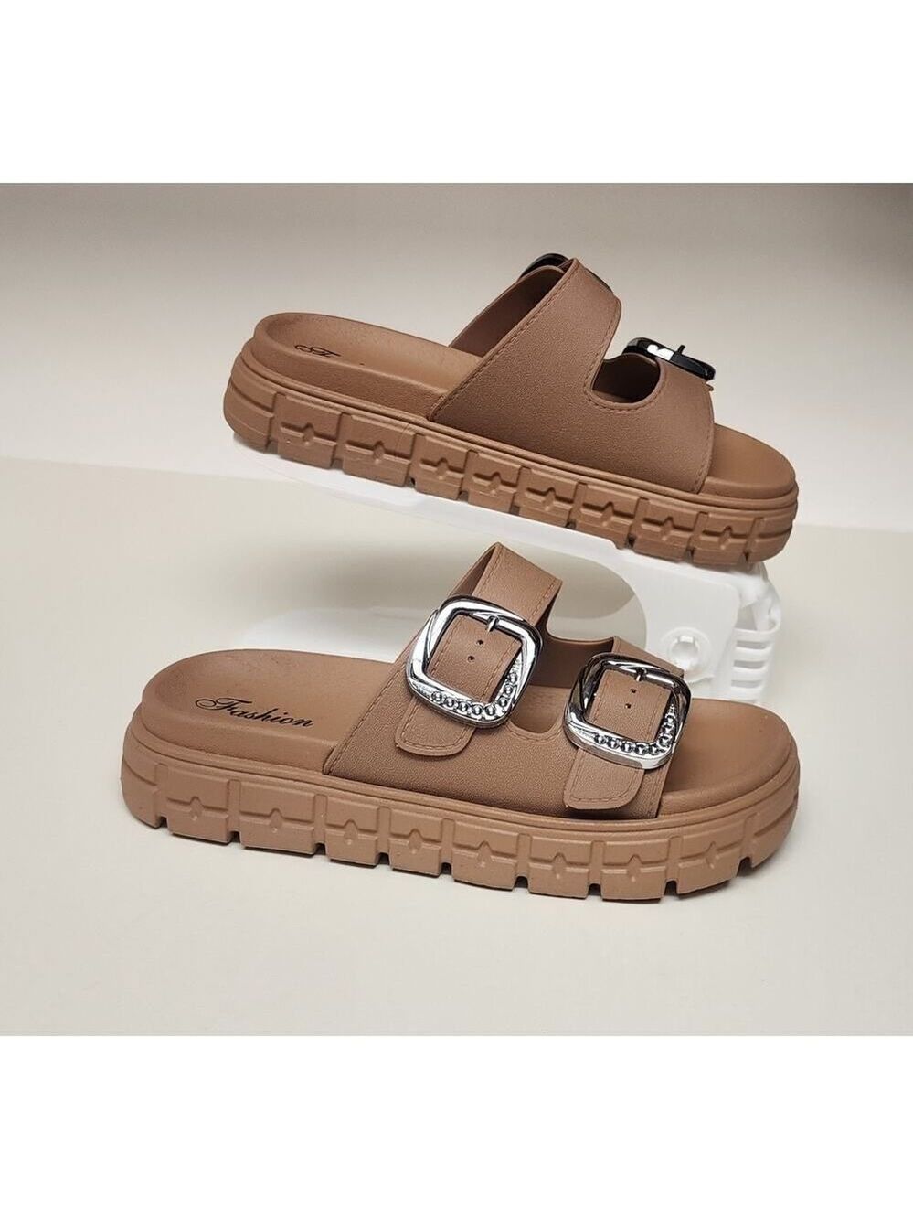 Womens Fashion Lightweight Eva Sandals Size US 8 Color Tan - Picture 2 of 8